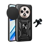 Kit De Support De Voiture Magnétique Renforcé + Couvercle De Fenêtre Coulissant Magnétique Pour Défenseur Militaire Phonecare Pour Oppo Reno12 FS 5G - Noir