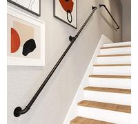 Kit de support d'escalier intérieur ou extérieur Noir Système principal Courant il pour la sécurité dans les écoles, villas bars - Garde-corps 50 cm pour escaliers