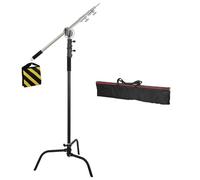 Kit de Support en Acier Inoxydable C Stand for éclairage avec Sac de lestage, Accessoires de Studio Photo, Tige d'extension, Bras de 2,49 m de Long, Perche transversale(Color 4)