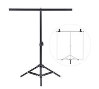 Kit de support en métal pour studio photo 60,5 x 70 cm avec barre transversale et 3 pinces pour toile de fond