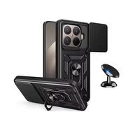 Kit De Support Magnétique De Voiture + Couvercle Anti-Impact Pour Fenêtre Coulissante De Défenseur Militaire Magnétique PHONECARE Pour Xiaomi 15T Pro 5G - Noir