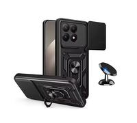Kit De Support Magnétique De Voiture + Couvercle Anti-Impact Pour Fenêtre Coulissante De Défenseur Militaire Magnétique PHONECARE Pour Xiaomi 15T 5G - Noir