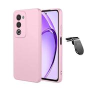 Kit De Support Magnétique Pour Voiture L Safe Driving + Coque En Silicone Liquide PHONECARE Pour Oppo A5 5G - Rose