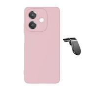 Kit De Support Magnétique Pour Voiture L Safe Driving + Coque En Silicone Liquide Phonecare Pour Oppo A3 4G - Rose