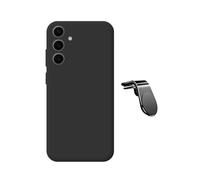 Kit De Support Magnétique Pour Voiture L Safe Driving + Coque En Silicone Liquide Phonecare Pour Samsung Galaxy S25 Fe 5g - Noir