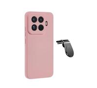 Kit De Support Magnétique Pour Voiture L Safe Driving + Coque En Silicone Liquide PHONECARE Pour Xiaomi 15T Pro 5G - Rose