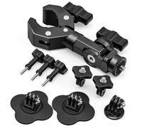 Kit de Support Moto pour Insta 360 X6 X5 X4 X3 GoPro Hero 13 DJI Pocket 4 3 | Support à Pince pour Guidon de Moto ou de Vélo et 2 Fixations Adhésives Flexibles pour Casque pour Caméras Insta360
