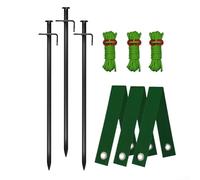 Kit de support pour arbre - Câbles de haubans robustes - Coupe-vent - Système de piquets de jardin - Sangles de protection contre les tempêtes - Attaches pour plantes d'extérieur (clous noirs A)