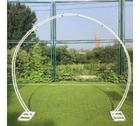 Kit De Support pour Arche De Ballons, Cadre Rond en Métal pour Arche De Mariage, Demi-Cercle pour Fêtes D’Anniversaire, Baby Shower, Remise De Diplôme Et Photobooth(White,2.4x2.0m)