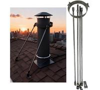 Kit de Support pour Conduit de cheminée - Collier de Serrage réglable et Pieds connectables, adapté aux conduits de cheminée de 6 1/16 Pouces, Peut être installé sur Le Toit/Mur/Sol, compren