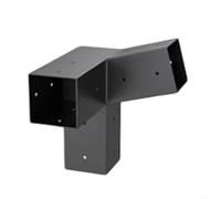 Kit de support pour pergola - Montage mural de toit - 4 x 4 - Support de poteau en bois coudé avec vis - Kit de montage pour pergola (droite 15°)