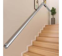 Kit de support pour rampe d'escalier | Mains courantes en acier inoxydable avec fixations | Rambardes d'escalier tubulaires rondes pour fixation murale intérieure et extérieure(600cm)