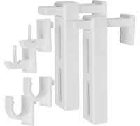 Kit de supports de serrage pour barres de vitrage de cafétéria et de vitrine, paquet de 3 supports de serrage blancs