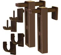 Kit de supports de serrage pour tringles de vitres et de cafés, paquet de 1 Support de serrage Marron
