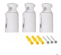 Kit de supports muraux - Seche-serviettes mural blanc reglable 75-95mm, compatible droits et incurves, avec vis et rondelles.
