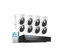 Kit de Surveillance 12MP,Détection de Personne/Véhicule,Audio Bidirectionnel,Vision Nocturne en Couleur,16CH 4To NVR et Caméra IP PoE 8X