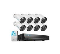 Kit de Surveillance 12MP,Détection de Personne/Véhicule,Audio Bidirectionnel,Vision Nocturne en Couleur,16CH 4To NVR et Caméra IP PoE 8X 12MP
