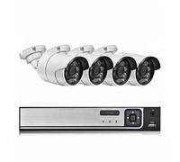 Kit de Surveillance vidéo P2P avec détection de Mouvement et détection de Visage en extérieur, H.265, POE 5MP, caméra IP, Vision Nocturne Infrarouge(1T,8CH NVR and 4Cameras)