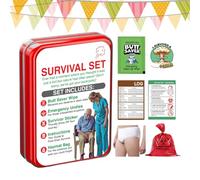 Kit de survie amusant avec idée de farce hilarante, kit de survie Doo Doo Doo Catastrophe Defense avec lingettes pour fesses, sous-vêtements, kits amusants pour fournitures de fête, Noël avril