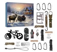 Kit De Survie Calendrier De L'Avent 2024, Outils De Survie 24 Jours Calendrier Du Compte À Rebours De Noël, Calendrier De L'Avent Pour Homme, Randonnée Camping Accessoires, Pour Adolescents Et Adultes