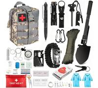 Kit de Survie Complet 29 en 1, Comprenant Trousse de Premiers Secours, Lampe Frontale et Sac Tactique, Idéal pour le Camping, la Randonnée et la Chasse(Acu)