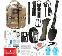 Kit de Survie Complet 29 en 1, Comprenant Trousse de Premiers Secours, Lampe Frontale et Sac Tactique, Idéal pour le Camping, la Randonnée et la Chasse(Cp)