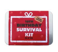 Kit de survie d'anniversaire en étain - Cadeau de poche compact amusant pour 16e, 18e, 30e, 40e, 50e, 60e, 70e, 80e - Cadeau pour homme, femme, ami, famille et collègues (boîte de survie pour 18e