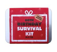 Kit de survie d'anniversaire en étain - Cadeau de poche compact amusant pour 16e, 18e, 30e, 40e, 50e, 60e, 70e, 80e - Cadeau pour homme, femme, ami, famille et collègues (boîte de survie pour 60e