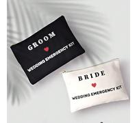 Kit de survie d'urgence pour le jour du mariage du marié et de la mariée, M. et Mme. Sac cadeau de décoration pour enterrement de vie de jeune fille ou de jeune homme Étoffe