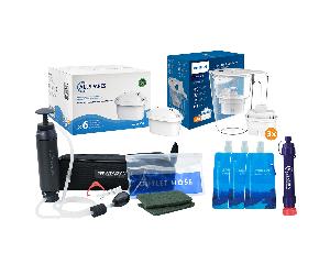 Kit de survie filtre à eau XXL - Pack de survie avec filtres à eau pour situations d'urgence Philips / Katadyn / Allspares