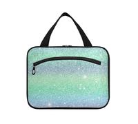 Kit de suspension à paillettes étoilées pour homme avec crochet - Trousse de maquillage compacte de grande capacité pour accessoires de toilette pour femme - Motif licorne verte, Paillettes étoilées