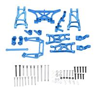Kit de Suspension Avant et arrière en Aluminium, Bras de Direction, Barre de Liaison, Bras RC, coupelle de Direction, pièces de Mise à Niveau en métal RC 1/10 pour TRAXXAS Slash (Bleu)