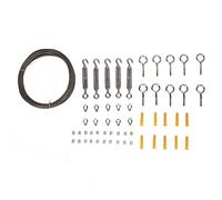 Kit de suspension de câble métallique en acier inoxydable, revêtement en PVC, capacité de charge élevée de 15 m, antirouille pour garde-corps de rideau, équipement d'assistance à