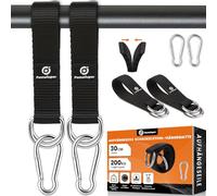 Kit de Suspension Double pour hamac et balançoire, Supporte jusqu'à 400 kg et Convient aux hamacs, balançoires, chaises suspendues et Anneaux de Gymnastique (Noir, 29cm)