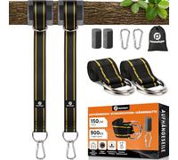 Kit de Suspension Double pour hamac et balançoire, Supporte jusqu'à 400 kg et Convient aux hamacs, balançoires, chaises suspendues et Anneaux de Gymnastique (Orange, 150cm)
