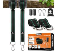 Kit de Suspension Double pour hamac et balançoire, Supporte jusqu'à 400 kg et Convient aux hamacs, balançoires, chaises suspendues et Anneaux de Gymnastique (Vert, 150cm)