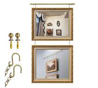 Kit de suspension en laiton - Rail en métal de 2 m pour art mural et photos | Système de rails d'intérieur pour murs en béton | Solution parfaite pour l'affichage d'images
