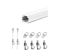 Kit de suspension for tableaux avec rails réglables, crochets et fil invisible for accrocher des œuvres d'art au mur.(Rope 100cm,Milk-110cm/43.31 in)