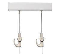 Kit de suspension invisible pour galerie - Système de corde adhésive pour affiches, toiles et œuvres d'art - Cordon en nylon avec rail de 1 m, câble de 1,5 m et 1 crochet pour un affichage facile