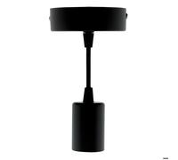 Kit de suspension luminaire métal avec cordon textile - Noir - Zenitech