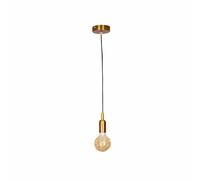 Kit de Suspension pavillon métal bronze, câble tissu bleu marine long. 3m, douille E27 finition bronze - Tibelec