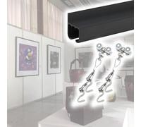 Kit de suspension pour photos 300 cm - Système de rail d'affichage pour cadres et affiches - Idéal pour la maison, l'hôtel et les salles de réunion - Comprend un câble de 2 m et 3 crochets