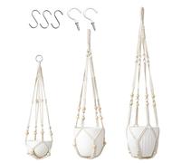 Kit de suspension pour plantes en macramé - Tissé à la main - Style bohème - Pour maison, intérieur, extérieur, mur, plafond, salle de bain, terrasse, porte, balcon, boutiques de fleurs, séjours chez