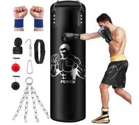 Kit de suspension pour sac de frappe lourd Sac de boxe vide de 1.2M pour tous les âges Sac de frappe professionnel en cuir PU