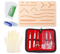 Kit de suture chirurgicale : kit d’entraînement à la suture, matériel de suture chirurgicale, coussinets de suture en silicone avec ensemble d’outils, (à des fins éducatives uniquement)