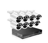 Kit de système caméra sécurité POE 8CH 4MP H.265, IP IR extérieure étanche, vidéosurveillance à Domicile, Ensemble NVR P2P(2T)