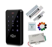 Kit de système contrôle d'accès Porte étanche IP68, Clavier RFID, Alimentation électrique 180KG, serrures à gâche magnétique for la Maison,Matériel de contrôle d'accès(Kit6 (180KG U))