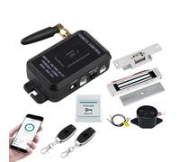 Kit de système contrôle d'accès Porte, ouvre-Porte déverrouillage à Distance sans Fil, serrures gâche magnétique électrique 180KG for la Maison,Matériel de contrôle d'accès(Kit7 (180KG U Lock))
