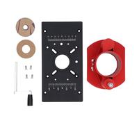 Kit de système d’insertion de plaque pour fraiseuse à table basculante, base de levage manuelle M8 noire, système de levage sans fil pour la menuiserie, plaque basculante pour