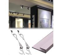 Kit de système d'accrochage Mural réglable pour galerie d'art, Rail d'exposition de 60 à 120 cm, Rail Multi-Tableaux pour la Maison, Le musée et l'église - Rail de 91 cm, câble de 200 cm